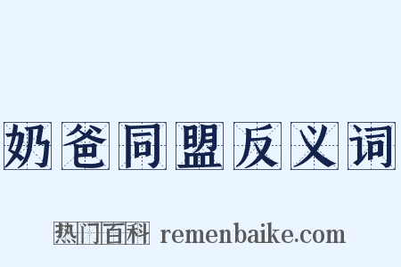 奶爸同盟反义词是什么意思的图片